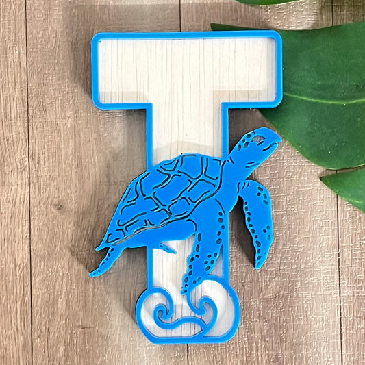 Oceanic Animals - Turtle Layered Letter