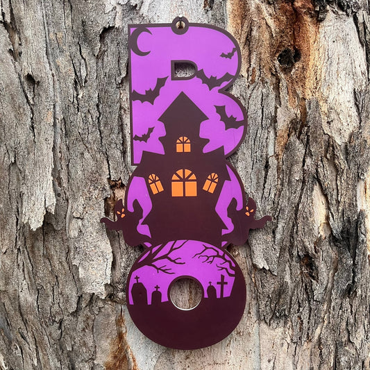 Halloween Haunted Castle Boo Plaque