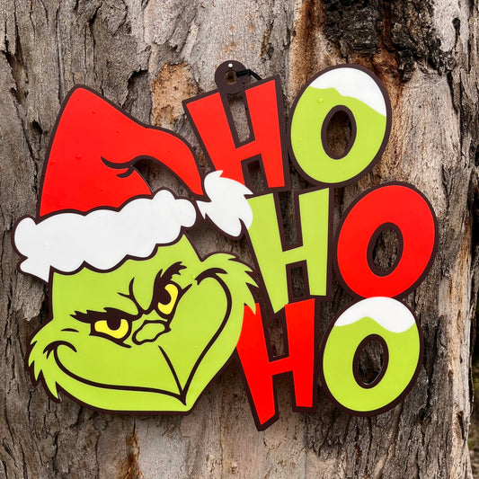 Ho Ho Ho Grinch Door Plaque