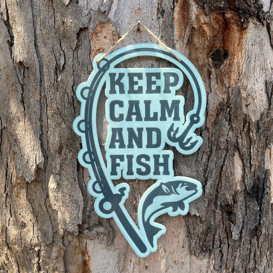 Keep Calm and Fish Wall Plaque