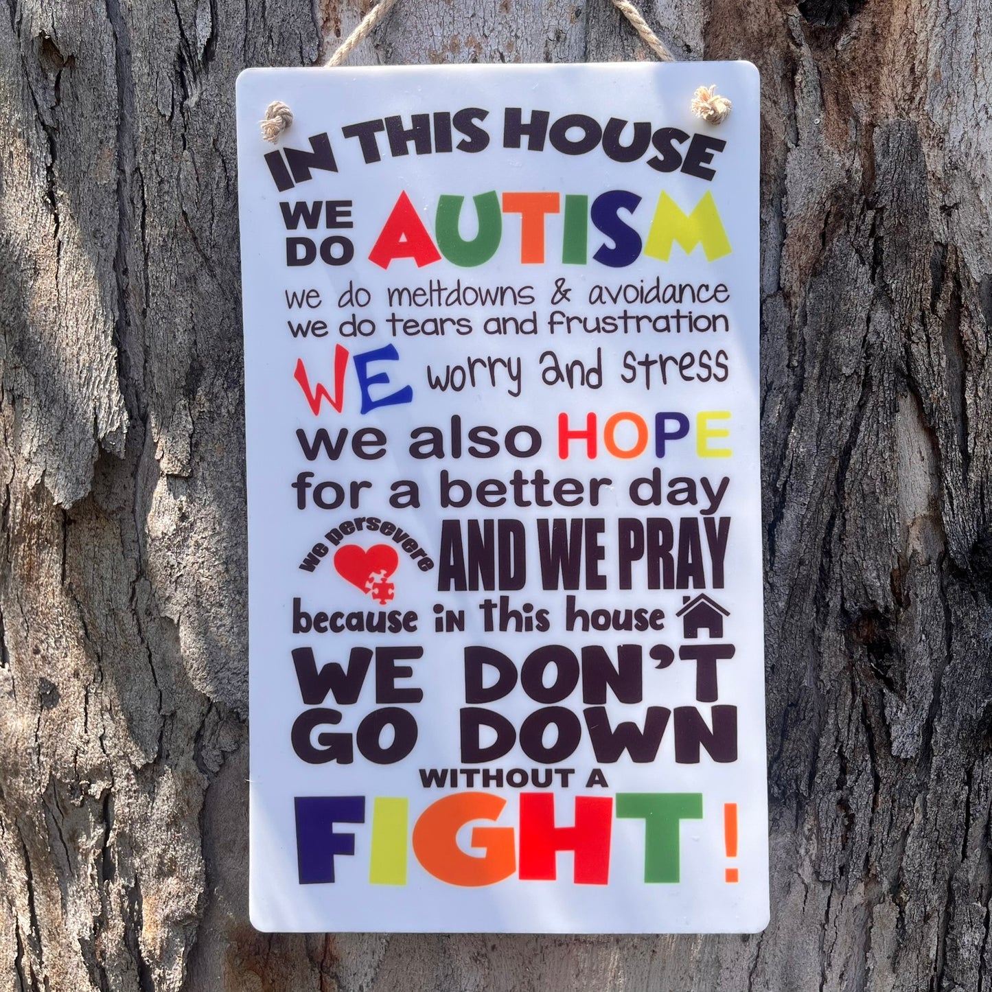 In this house we do Autism Plaque