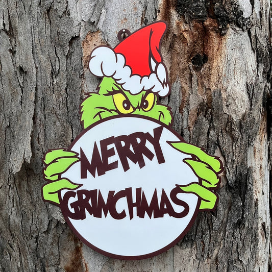 Christmas Merry Grinchmas Plaque