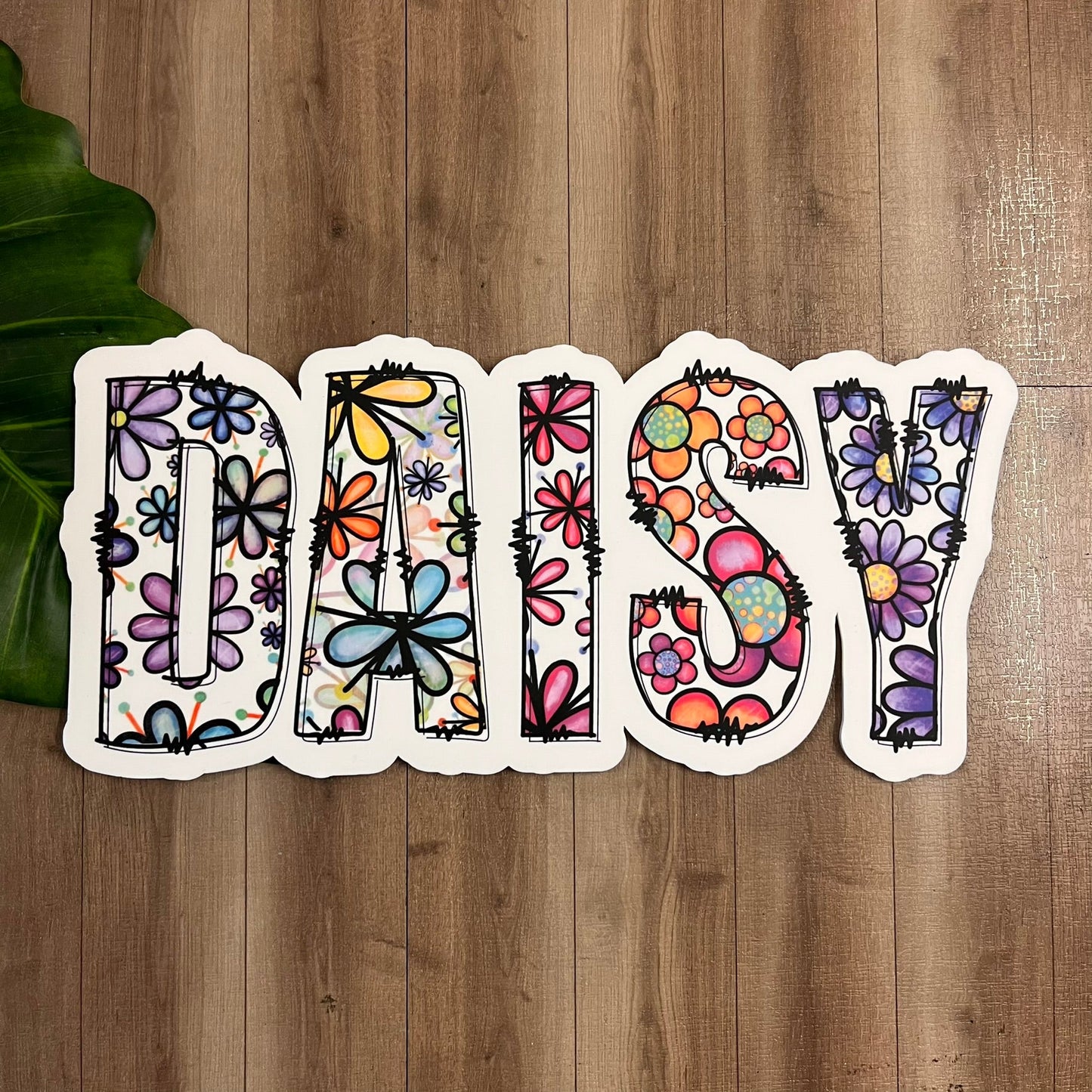 Colourful Daisy Font Name Plaque - Webster Enterprises