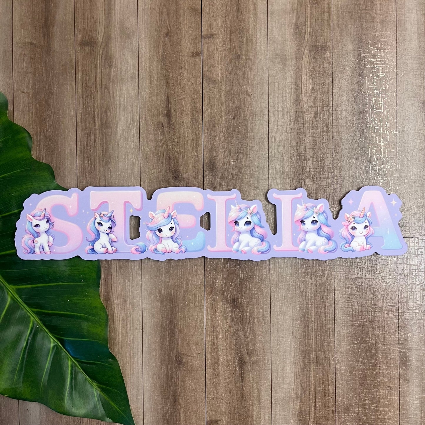 Cute Unicorn Font Name Plaque - Webster Enterprises