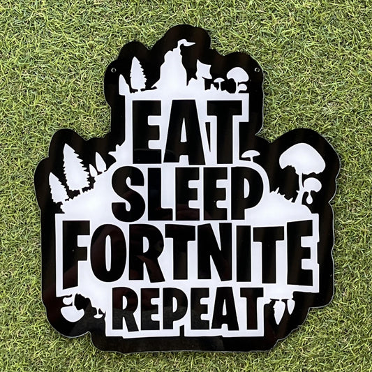 Eat Sleep Fortnite Repeat Wall Plaque - Webster Enterprises