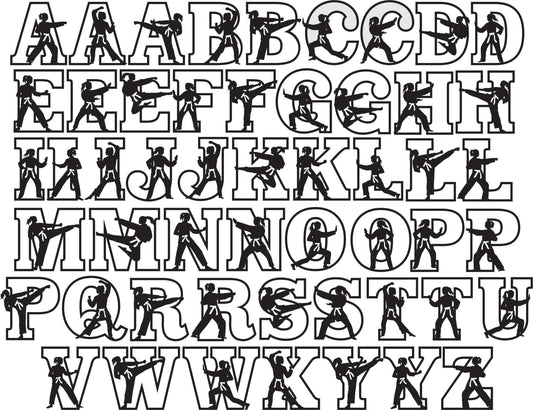 Female Martial Arts Layered Letters - Webster Enterprises