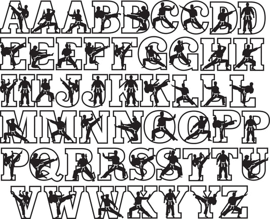 Male Martial Arts Layered Letters - Webster Enterprises