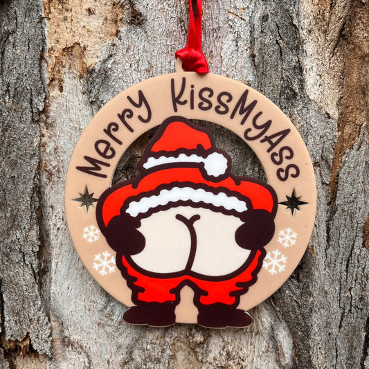 Merry KissMyAss Santa Ornament - Webster Enterprises