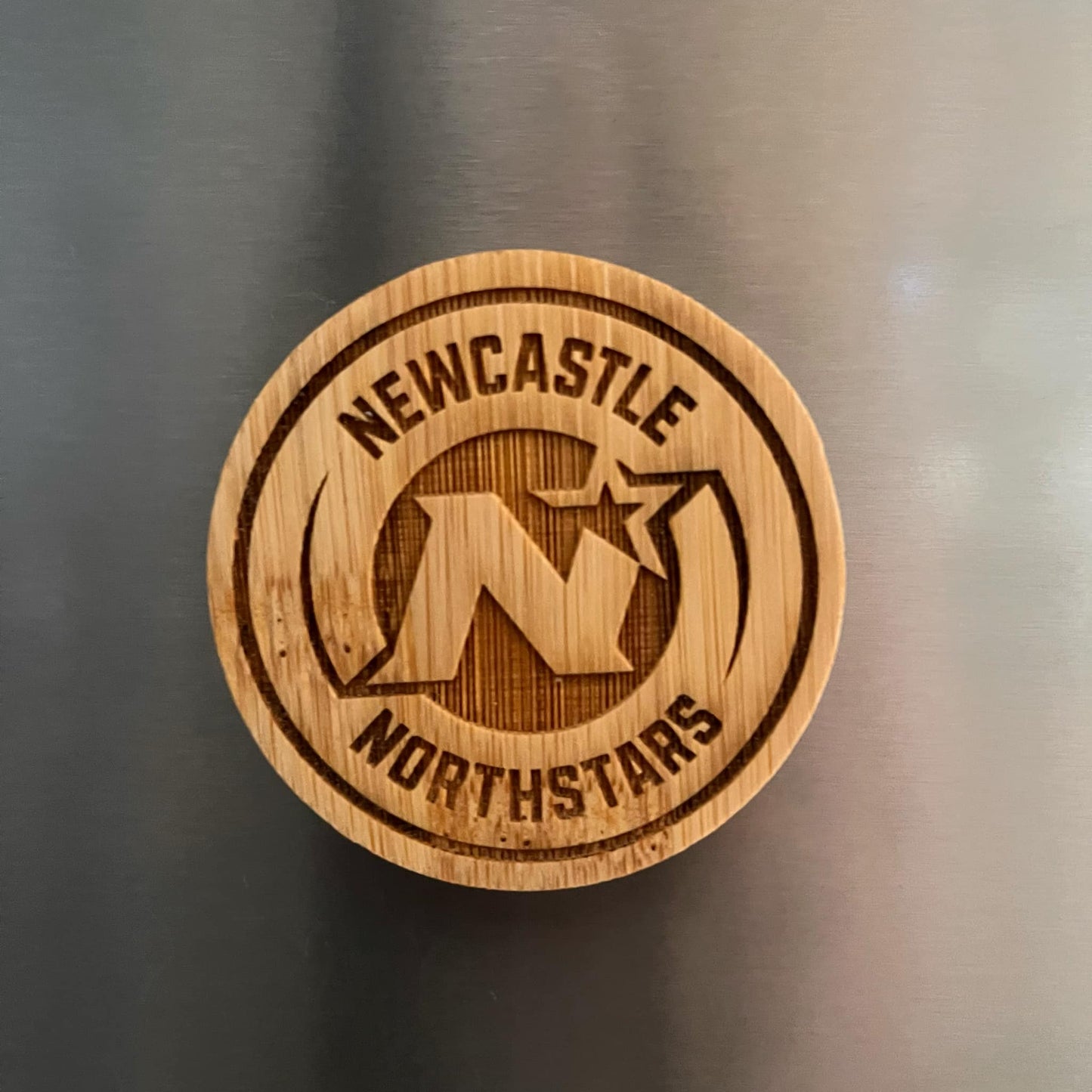 Newcastle Northstars Bamboo Fridge Magnet Bottle Opener - Webster Enterprises