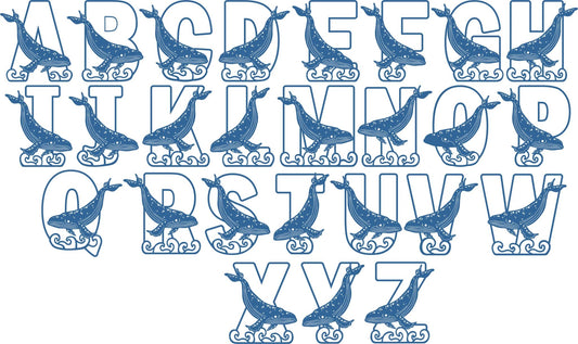 Oceanic Animals - Whale Layered Letters - Webster Enterprises