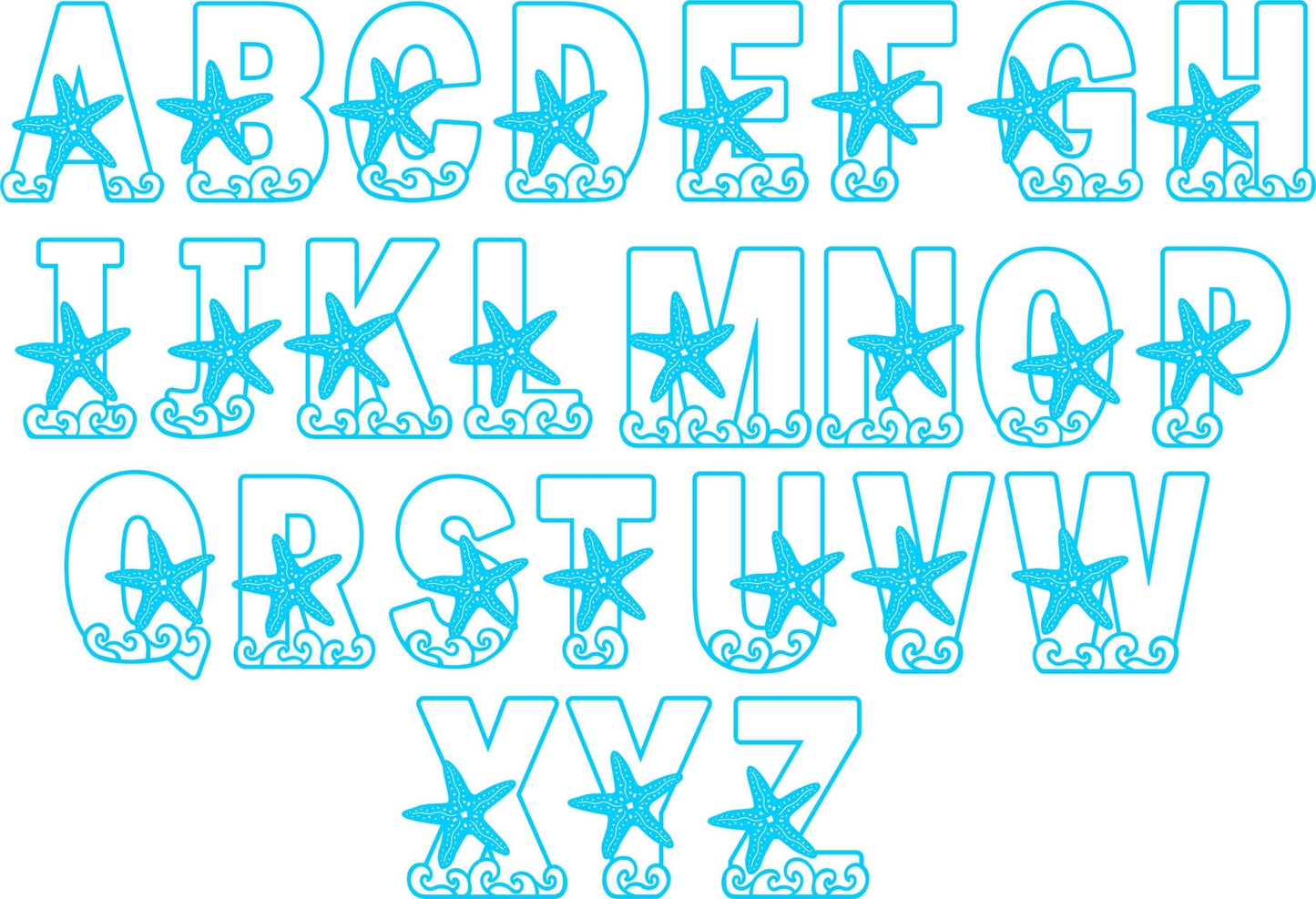 Oceanic - Sea Star Layered Letters - Webster Enterprises