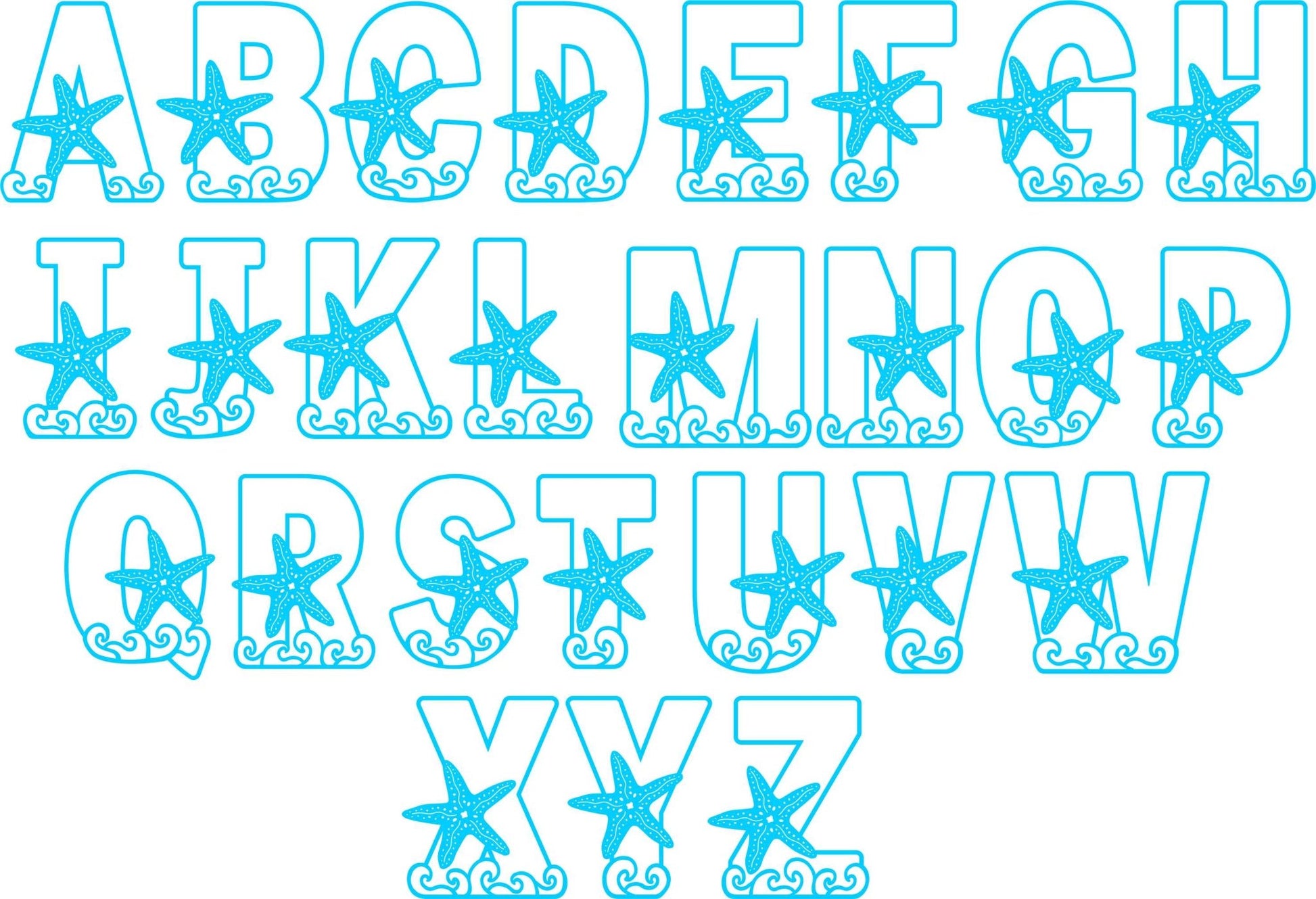 Oceanic - Sea Star Layered Letters - Webster Enterprises