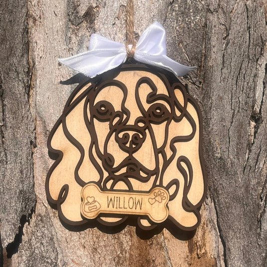 PERSONALISED DOG LINE ART CHRISTMAS ORNAMENT - Webster Enterprises