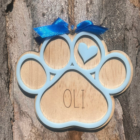 Personalised Dog Paw Ornament - Webster Enterprises