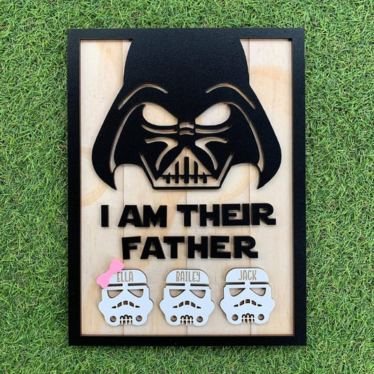 Personalised I am their Father plaque - Webster Enterprises