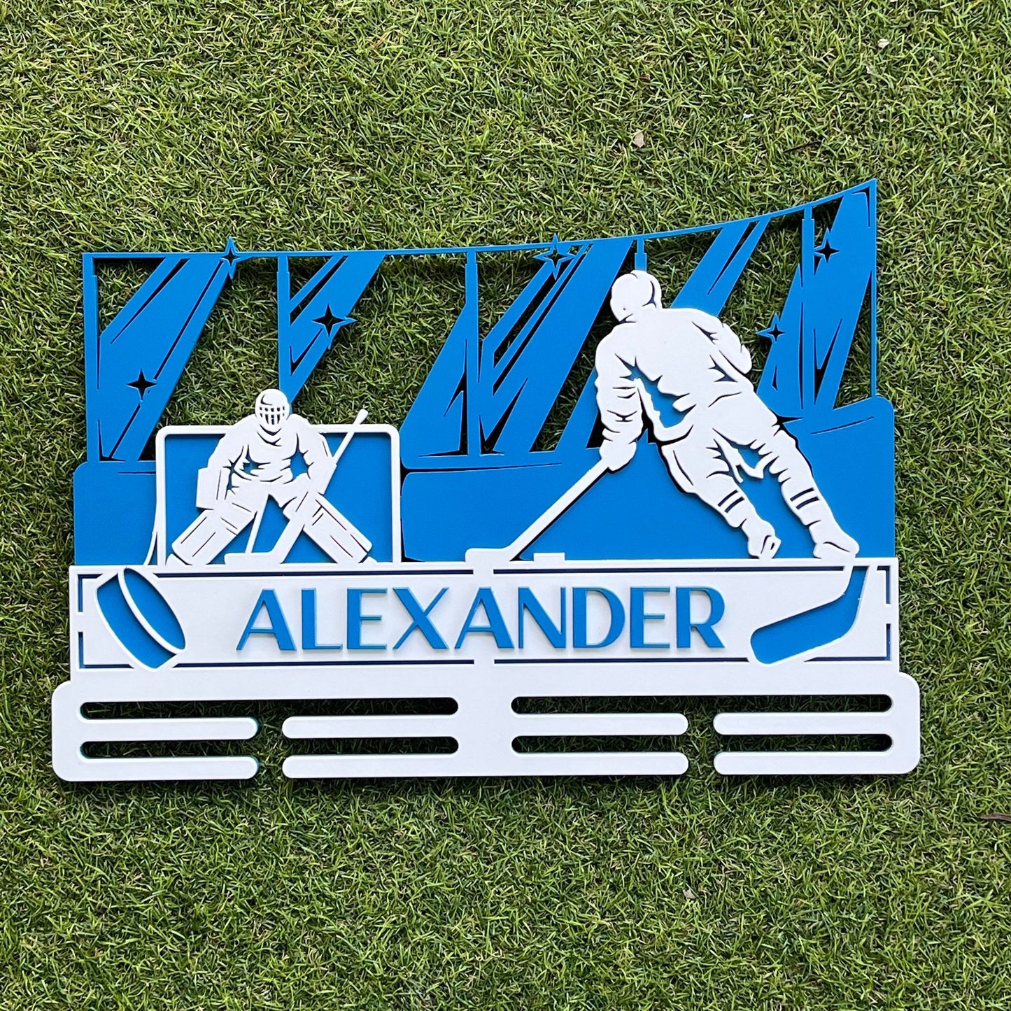 Personalised Ice Hockey Medal Hanger 2 - Webster Enterprises