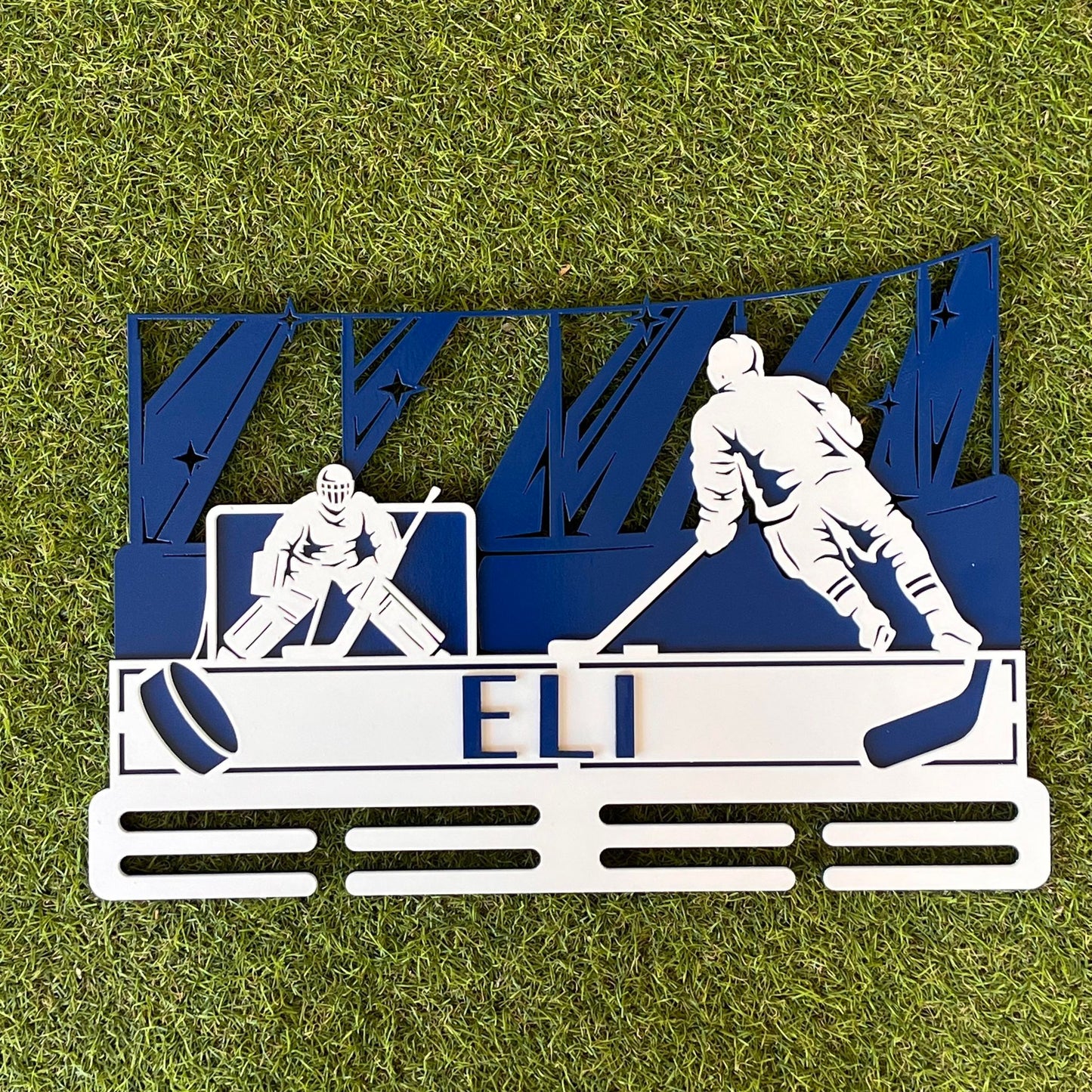 Personalised Ice Hockey Medal Hanger 2 - Webster Enterprises