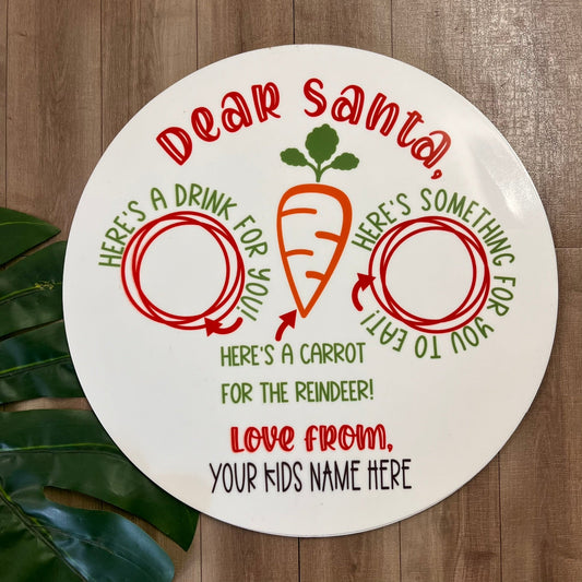 Personalised Round Santa Christmas Eve Tray - Webster Enterprises