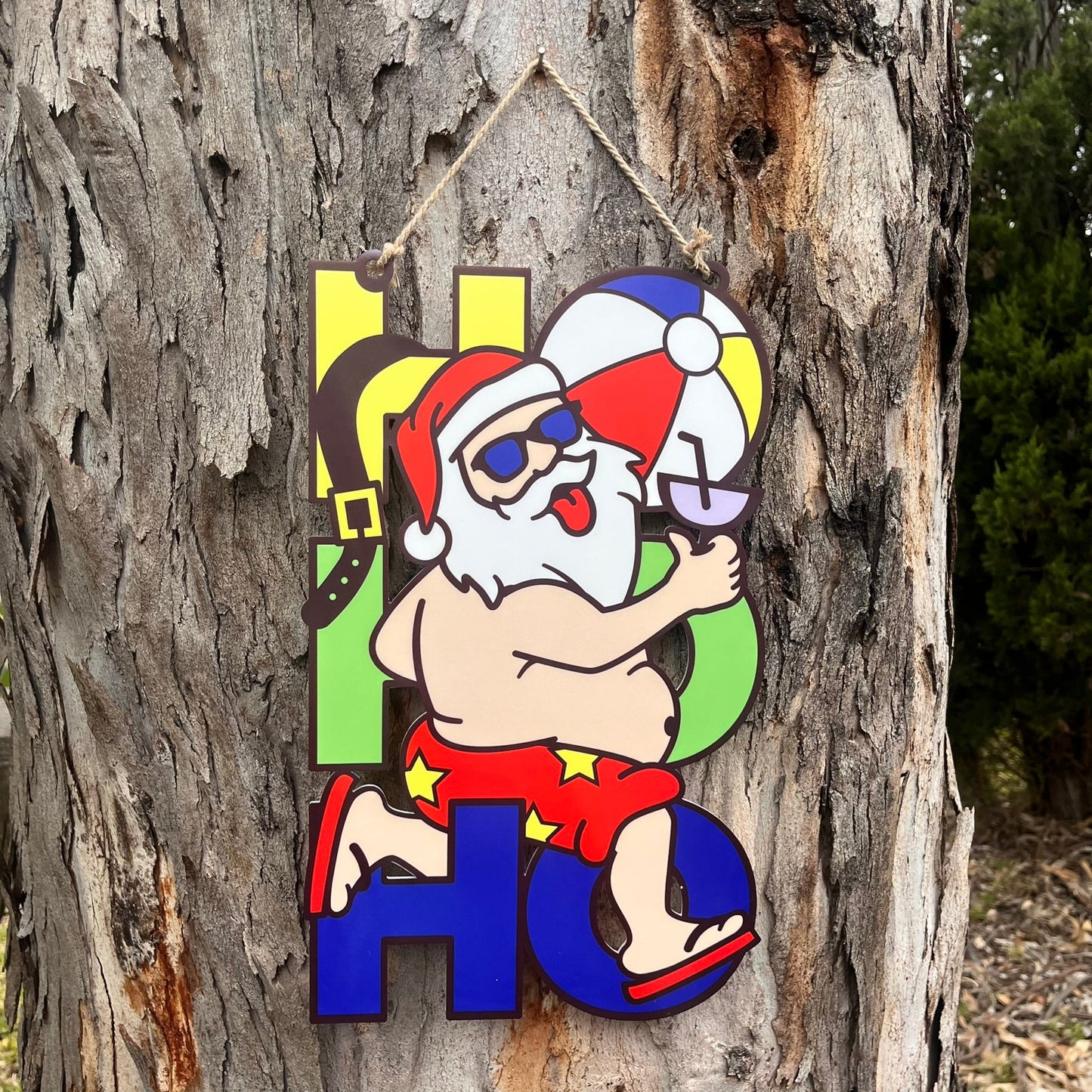 Summer Santa Ho Ho Ho Plaque - Webster Enterprises