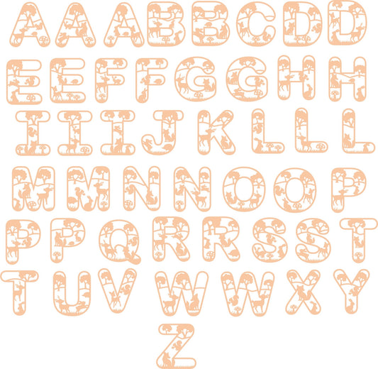 Woodland Animals Layered Letters - Rounded Font - Webster Enterprises