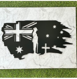 ANZAC MEMORIAL FLAG PLAQUE - A007