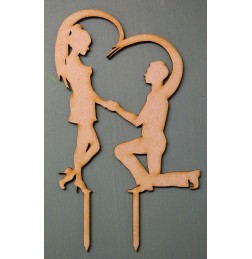 PROPOSAL CAKE TOPPER WITH HEART - CT009