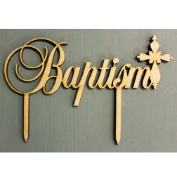 BAPTISM CAKE TOPPER WITH GREEK ORTHODOX CROSS - CT113