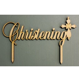 CHRISTENING CAKE TOPPER WITH GREEK ORTHODOX CROSS - CT111