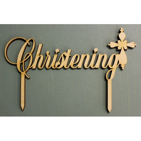 CHRISTENING CAKE TOPPER WITH GREEK ORTHODOX CROSS - CT111