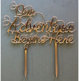 OUR ADVENTURE BEGINS HERE CAKE TOPPER - CT044