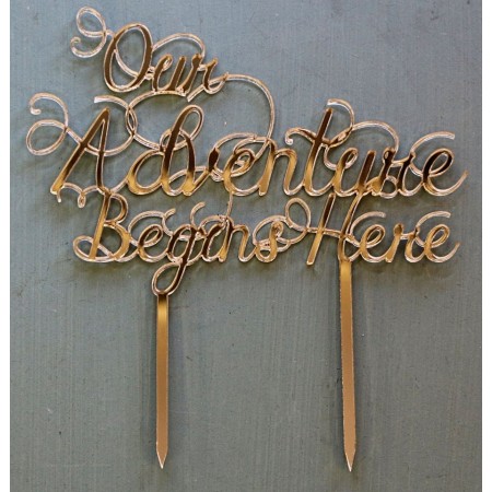 OUR ADVENTURE BEGINS HERE CAKE TOPPER - CT044