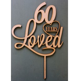 60 YEARS LOVED CAKE TOPPER - CT195
