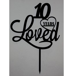 10 YEARS LOVED CAKE TOPPER - CT209
