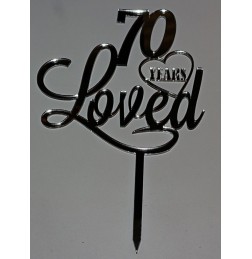 70 YEARS LOVED CAKE TOPPER - CT210