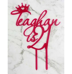 CUSTOM NAME IS AGE CROWN CAKE TOPPER - CT228