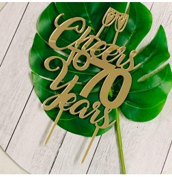 CHEERS TO 70 YEARS CAKE TOPPER - CT357
