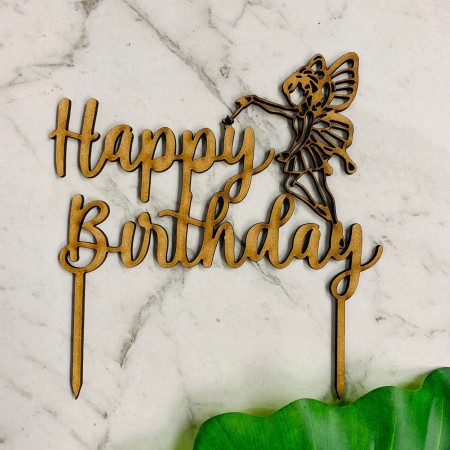 GENERIC HAPPY BIRTHDAY WITH FAIRY CAKE TOPPER - CT370