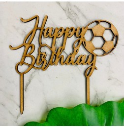 GENERIC HAPPY BIRTHDAY WITH SOCCER  BALL CAKE TOPPER - CT369