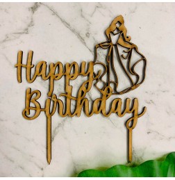 GENERIC HAPPY BIRTHDAY WITH PRINCESS CAKE TOPPER - CT368