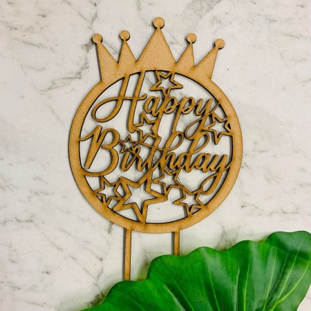 GENERIC HAPPY BIRTHDAY WITH CROWN CAKE TOPPER - CT365