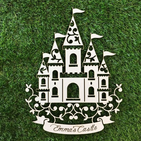 PERSONALISED PRINCESS CASTLE WALL PLAQUE - BK014