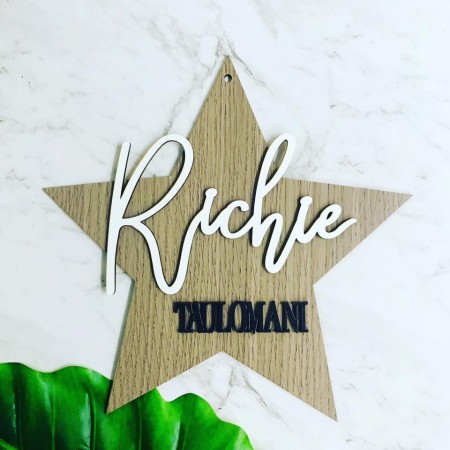 PERSONALISED 2D STAR NAME PLAQUE - BK018