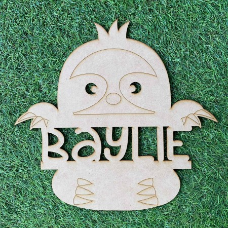 PERSONALISED SLOTH NAME PLAQUE - BK034