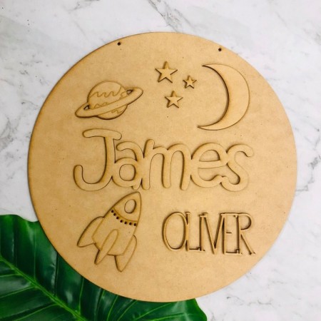 2D PERSONALISED SPACE NAME PLAQUE - BK047