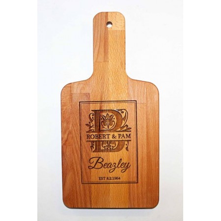 CUSTOMISED NAMES & DATE WITH REGAL MONOGRAM CHOPPING BOARD - CH009
