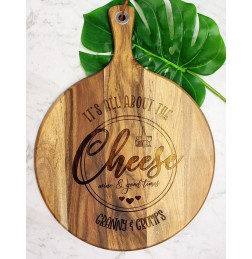 IT'S ALL ABOUT THE CHEESE ROUND CHOPPING BOARD - CH017