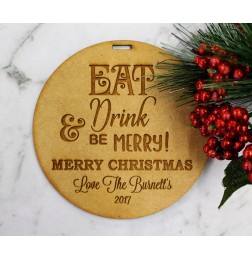 CUSTOMISED EAT DRINK & BE MERRY TAG - M392