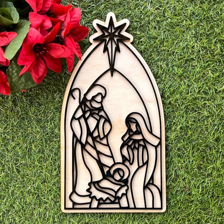 MARY AND JOSEPH WITH BABY JESUS DOOR/WALL DECOR - XMAS148