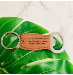 FROM THE REASON/S WHY YOU DRINK TAN LEATHER BOTTLE OPENER KEY RING - DL004