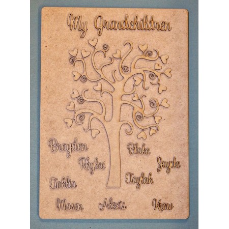 MY GRANDCHILDREN LOVE TREE PLAQUE - FAM001